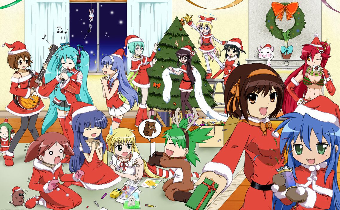 Sweet Christmas Holiday Season Anime Girl