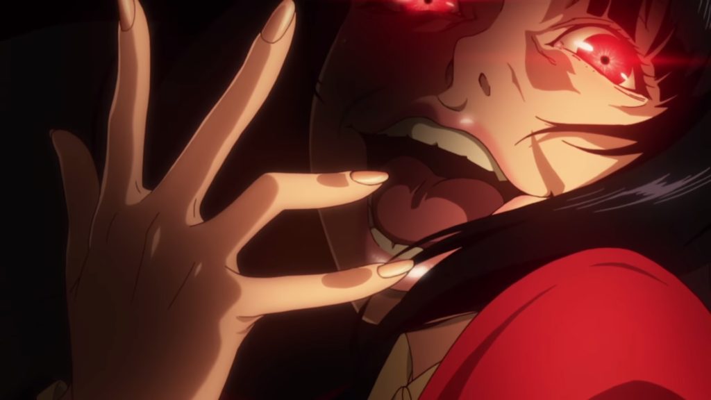 Jabami laughing maniacally in the Kakegurui anime