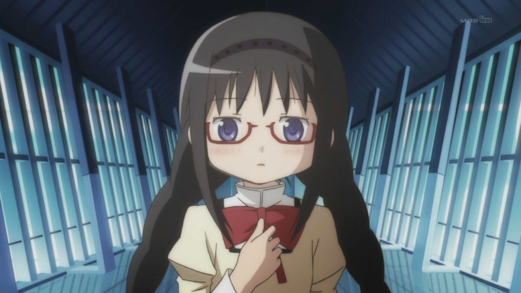 homura with glasses