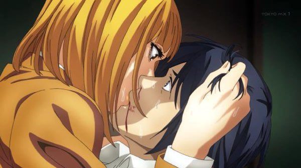 Hana and Kiyoshi kiss