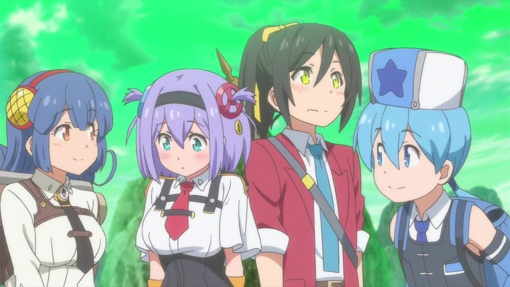 The main characters of Shachibato blushing while being teased