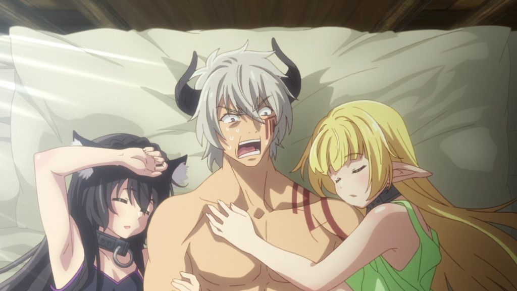 how not to summon a demon lord anime with the characters in bed
