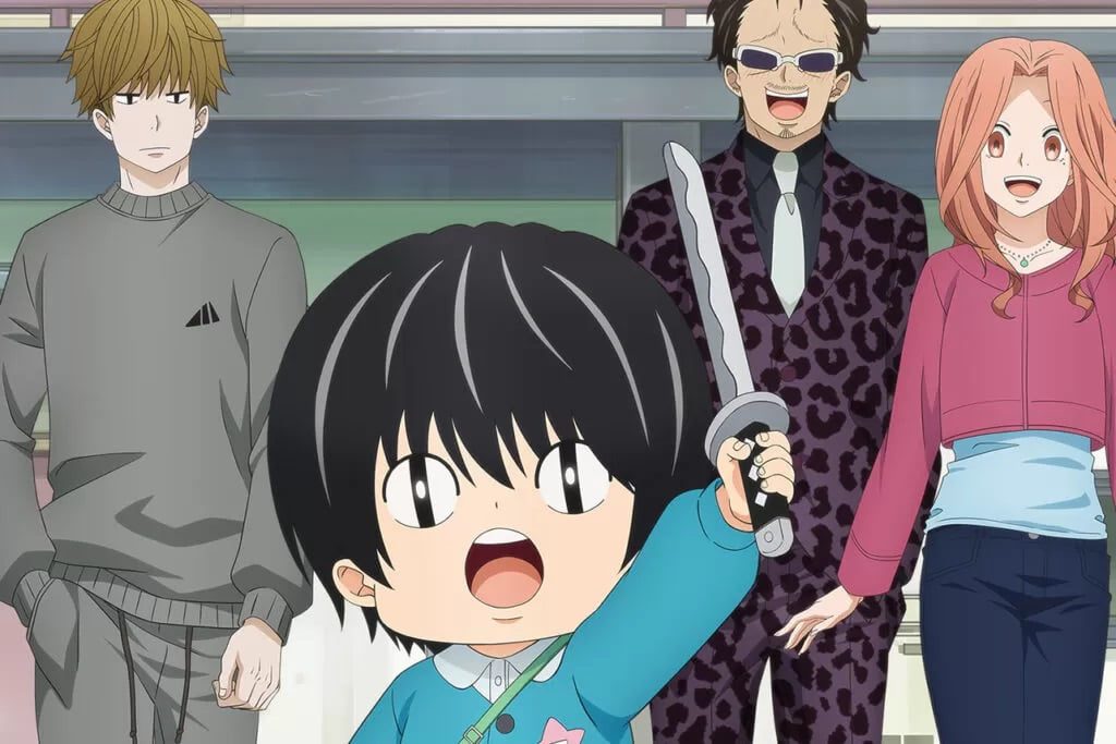 Kotaro rasing his toy sword from the Kotaro Lives Alone Anime