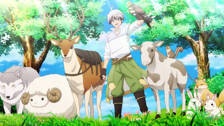 Rein from the Beast Tamer anime surrounded by animals in the wilderness