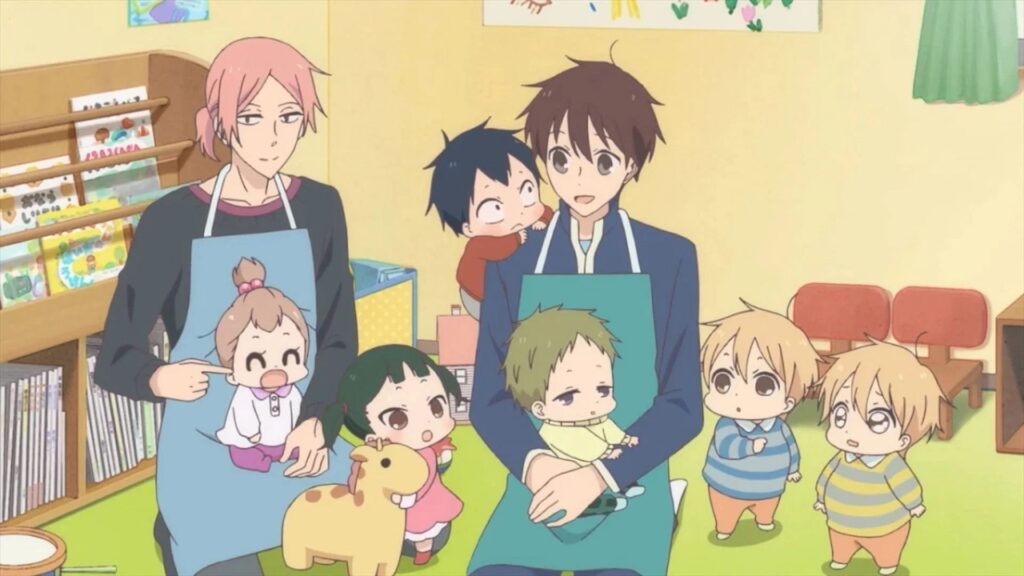A daycare full of kids from the Gakuen Babysitters anime