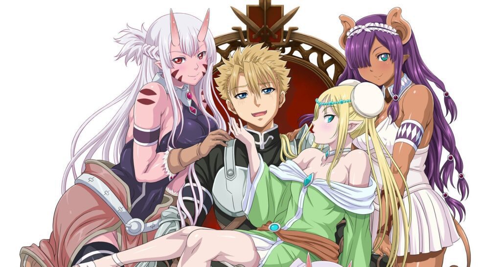 Peter Grill with his harem in the Peter Grill and the Philosopher's Time anime