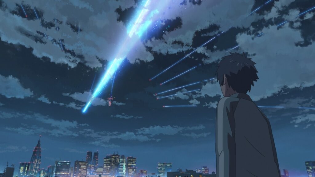 comet shooting voer the sky symbolizing magic in our modern world anime