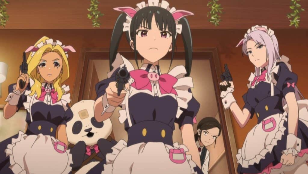 akiba maid cafe maids with guns